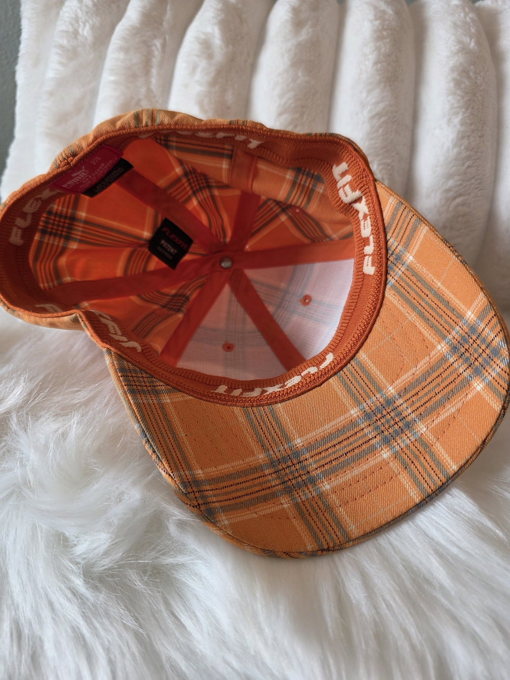 Puma Orange Plaid Baseball Cap - Picture 4 of 9